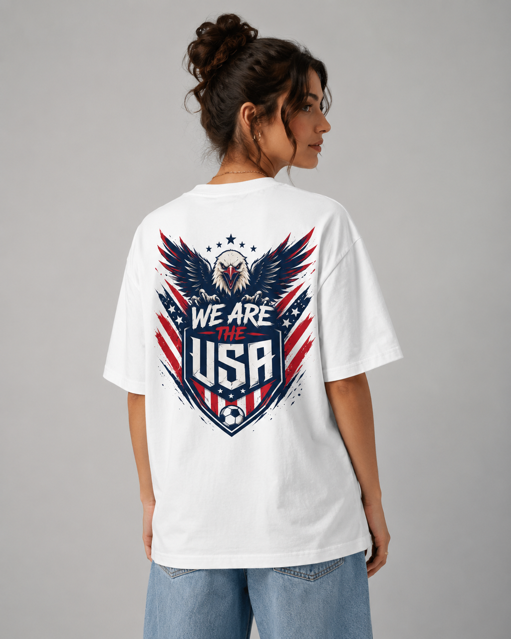 USA 26 Eagle Stars Stripes Soccer Oversized Organic Tee