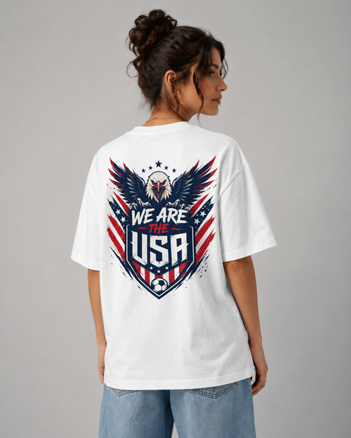 USA 26 Eagle Stars Stripes Soccer Oversized Organic Tee