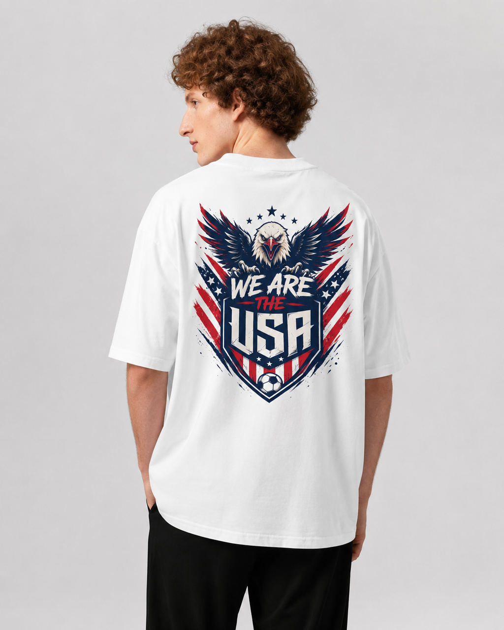 USA 26 Eagle Stars Stripes Soccer Oversized Organic Tee