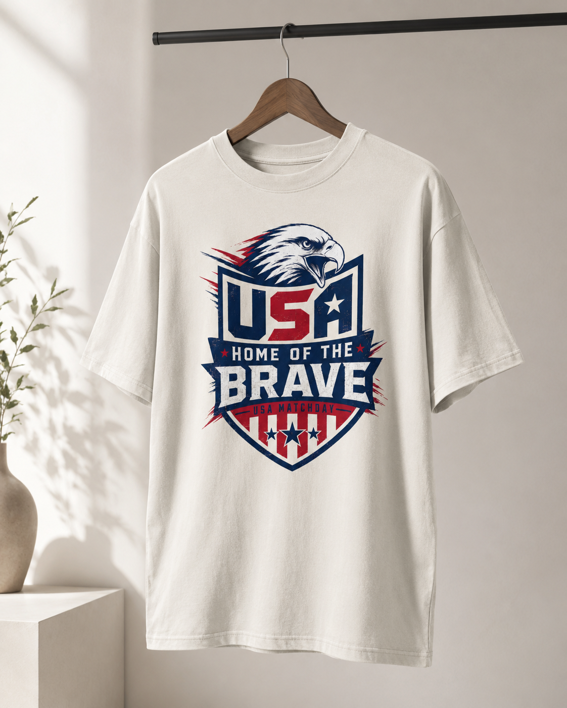 HOME OF THE BRAVE USA Matchday Oversized Faded T-Shirt