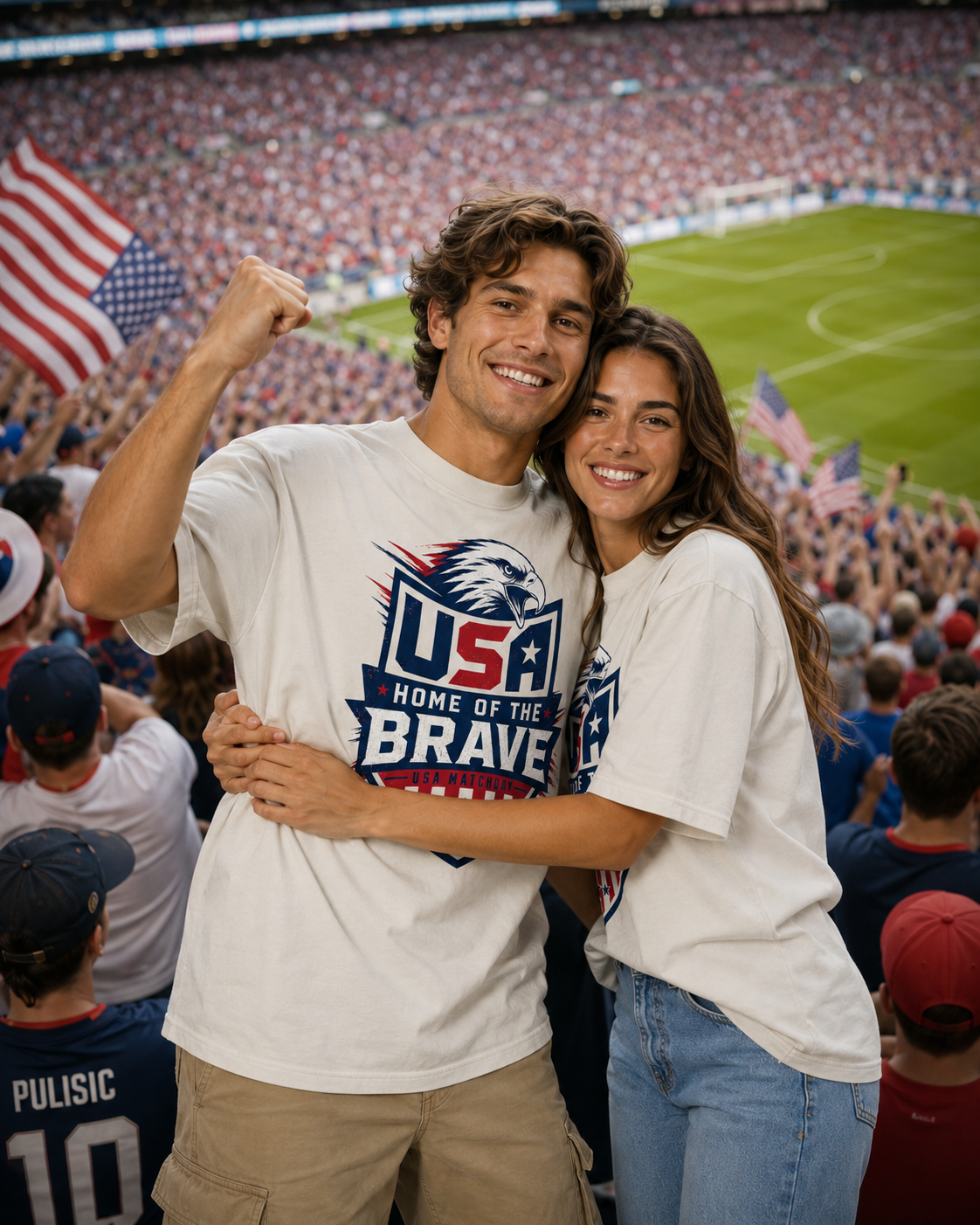 HOME OF THE BRAVE USA Matchday Oversized Faded T-Shirt