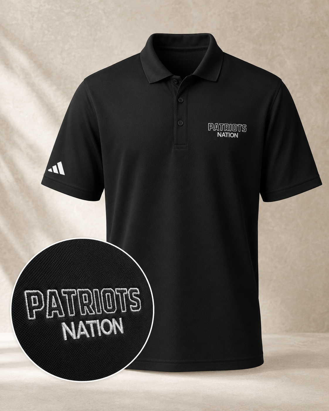 Patriots Nation Embroidered adidas Premium Polo Shirt