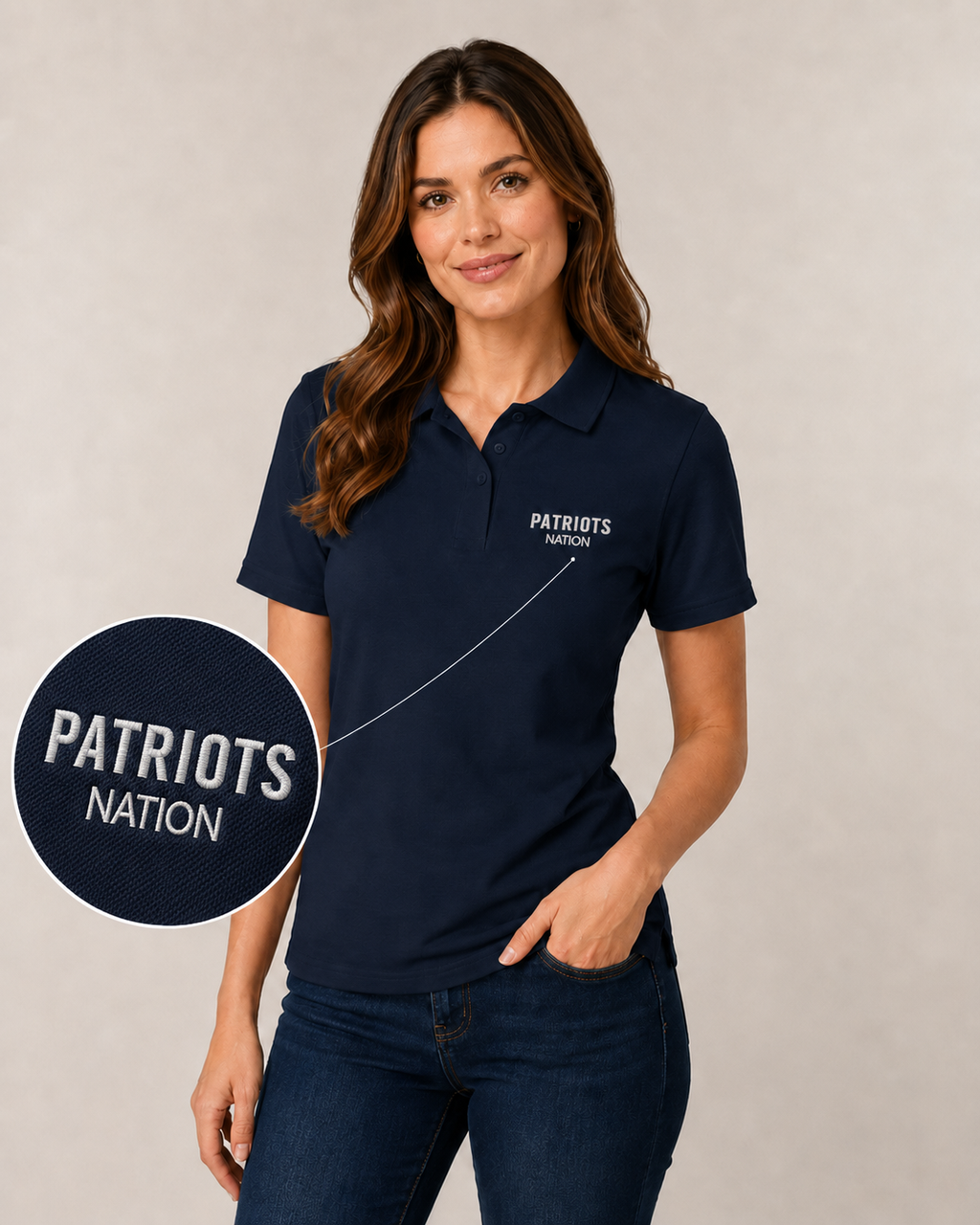 Patriots Nation Women’s Embroidered Pique Polo