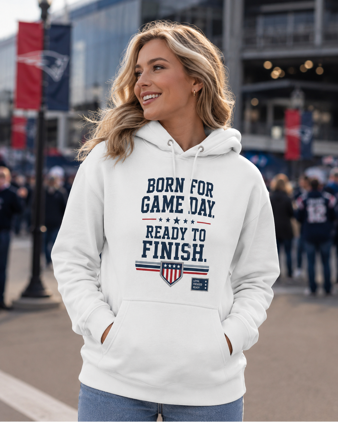 Born for Game Day “Ready to Finish” Patriot Hoodie