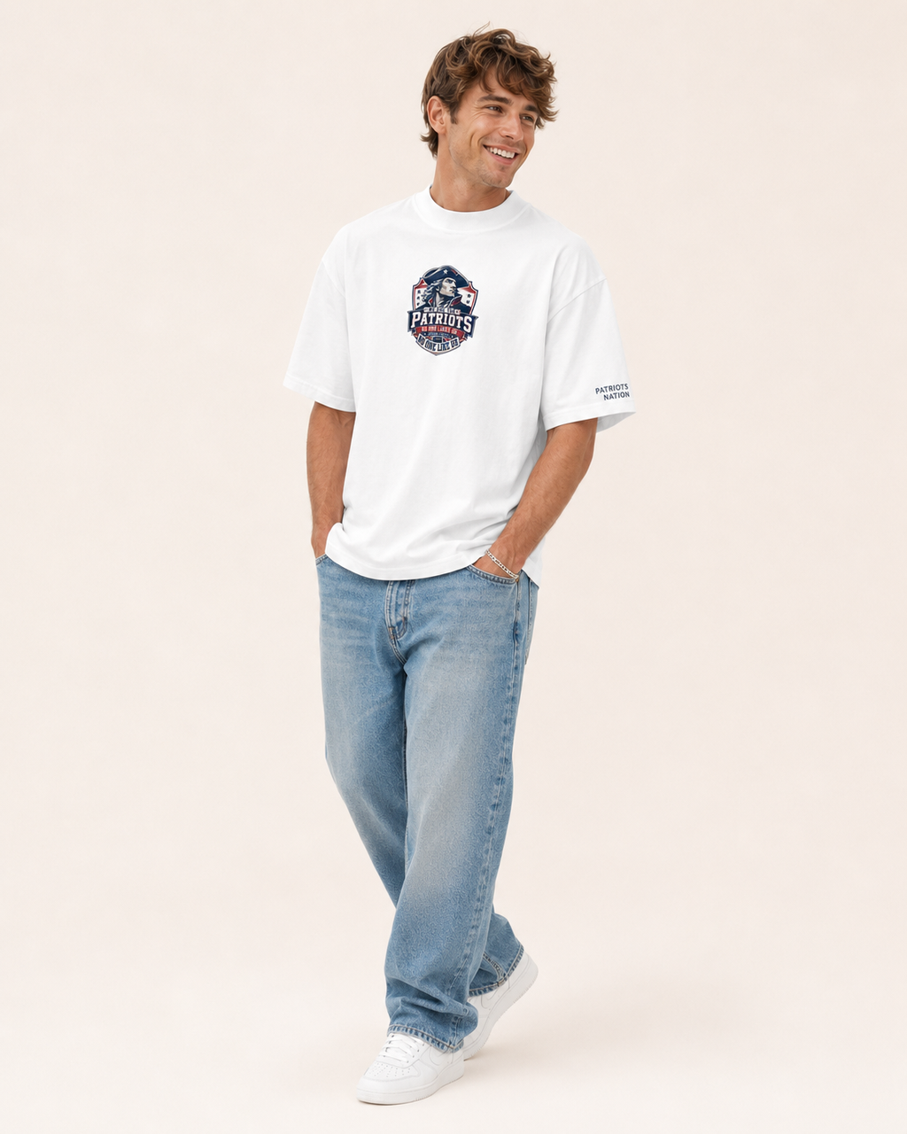 We Are The Patriots Organic Oversized High Neck T-Shirt