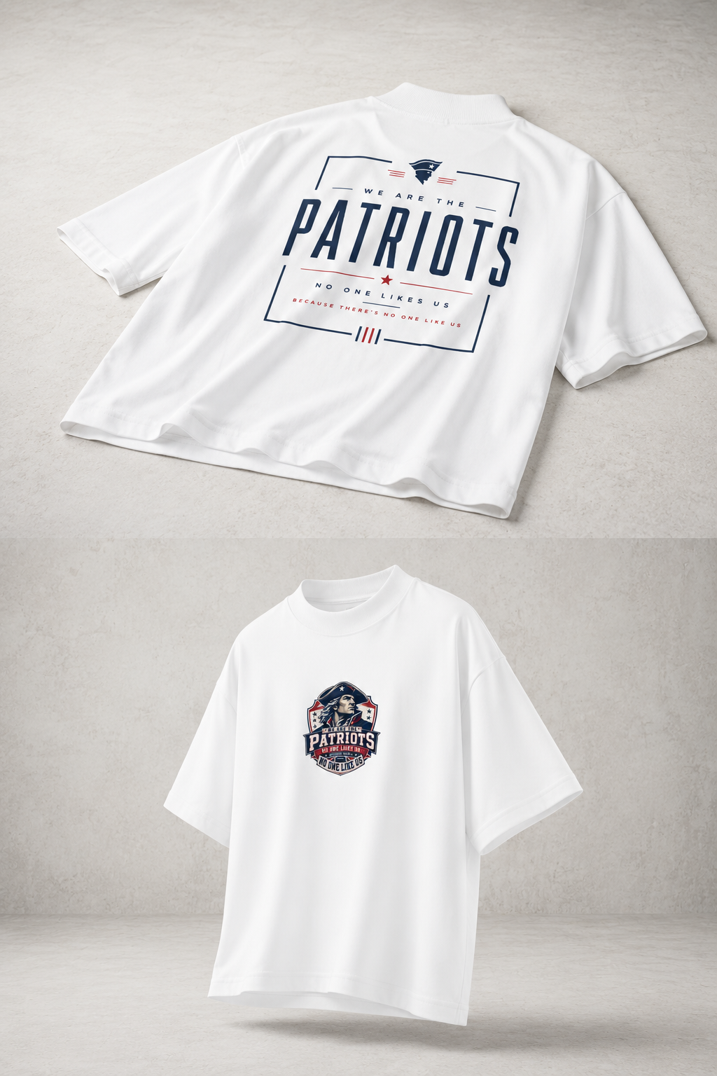We Are The Patriots Organic Oversized High Neck T-Shirt