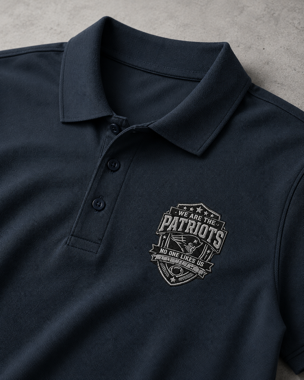 We Are The Patriots B&W Premium Pique Polo