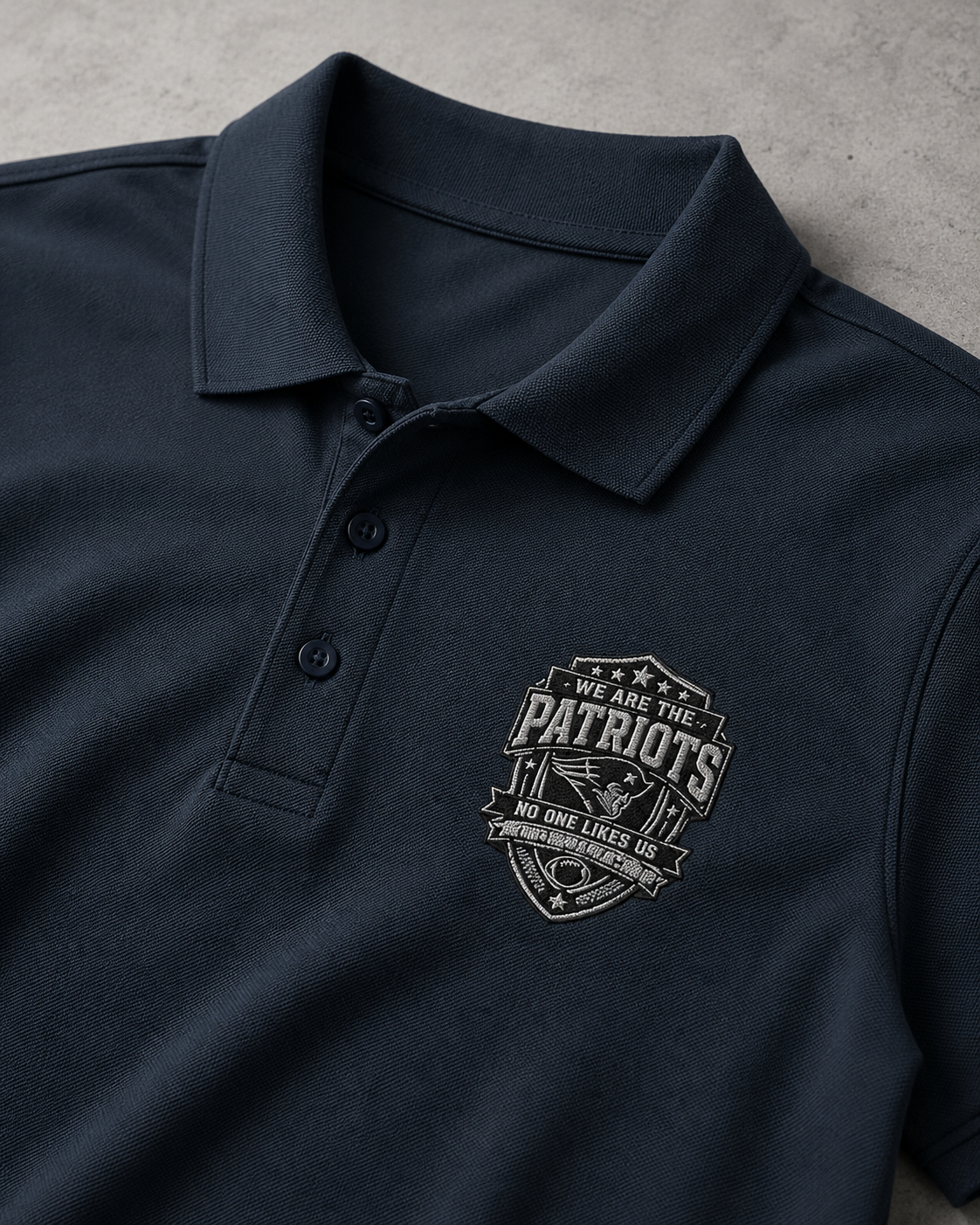 We Are The Patriots B&W Premium Pique Polo
