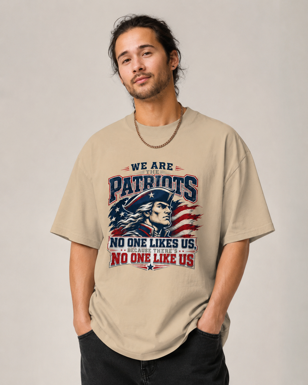 We Are The Patriots Oversized Faded T-Shirt