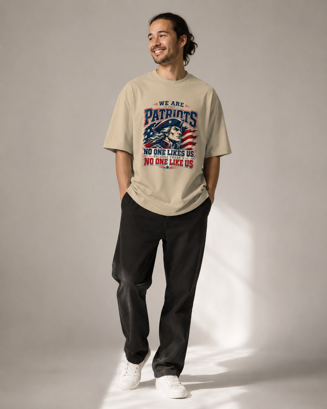 We Are The Patriots Oversized Faded T-Shirt