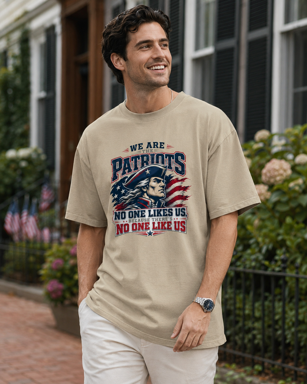 We Are The Patriots Oversized Faded T-Shirt